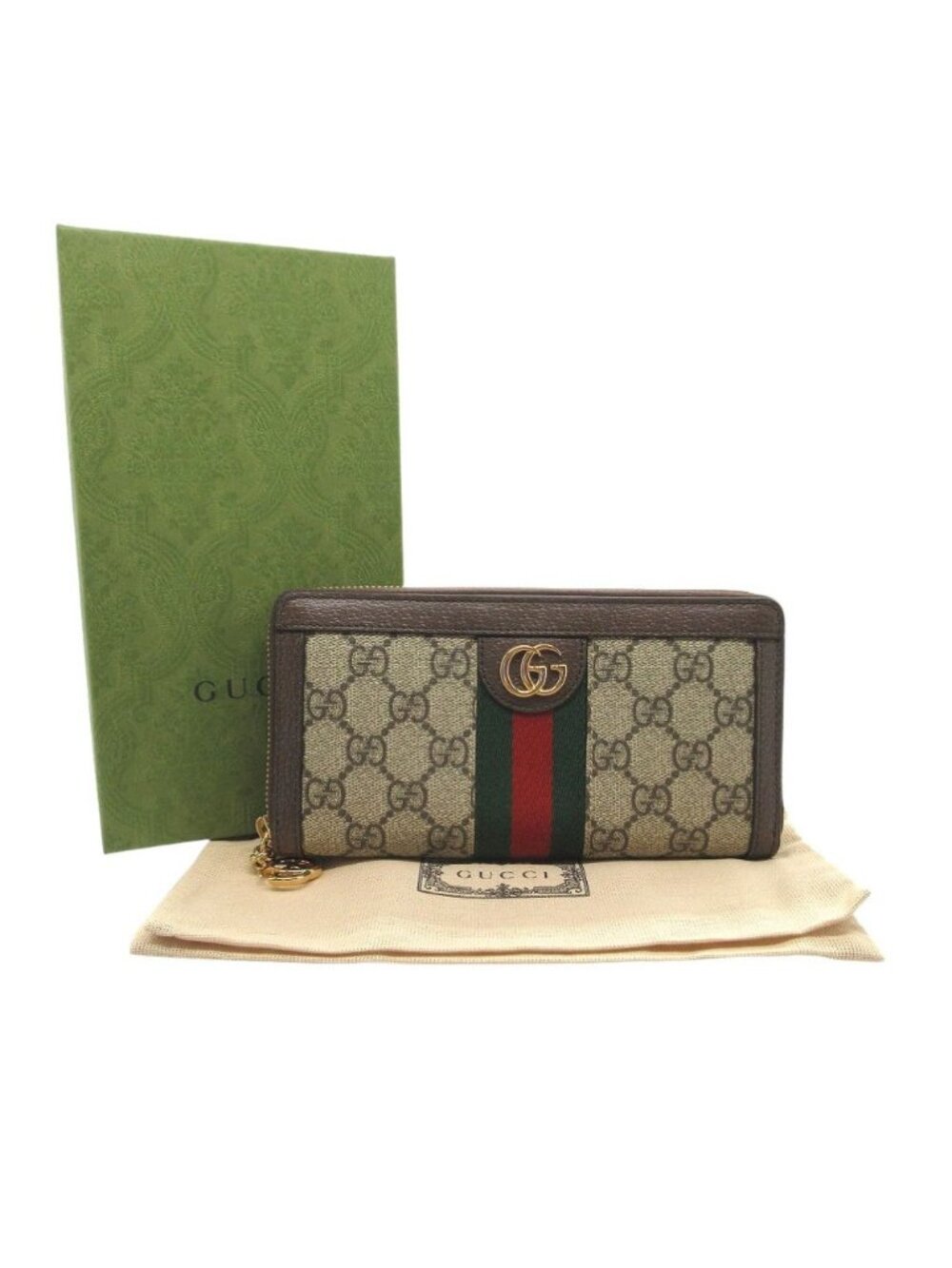 Gucci GG Supreme Zip Around Wallet Ophidia Brown - Picture 2 of 8
